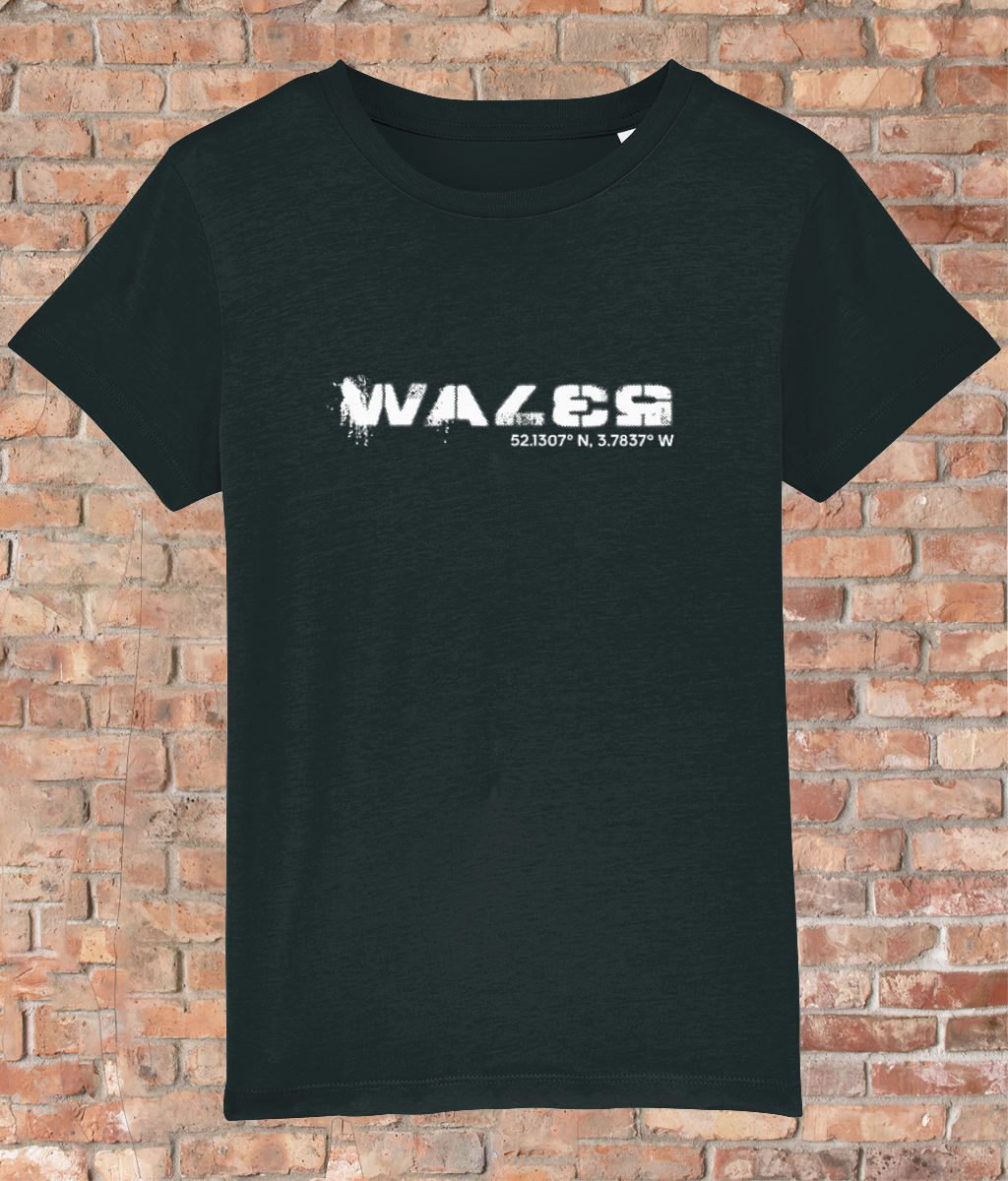 Custom T-Shirt for Kids - GPS Coordinates - Wales