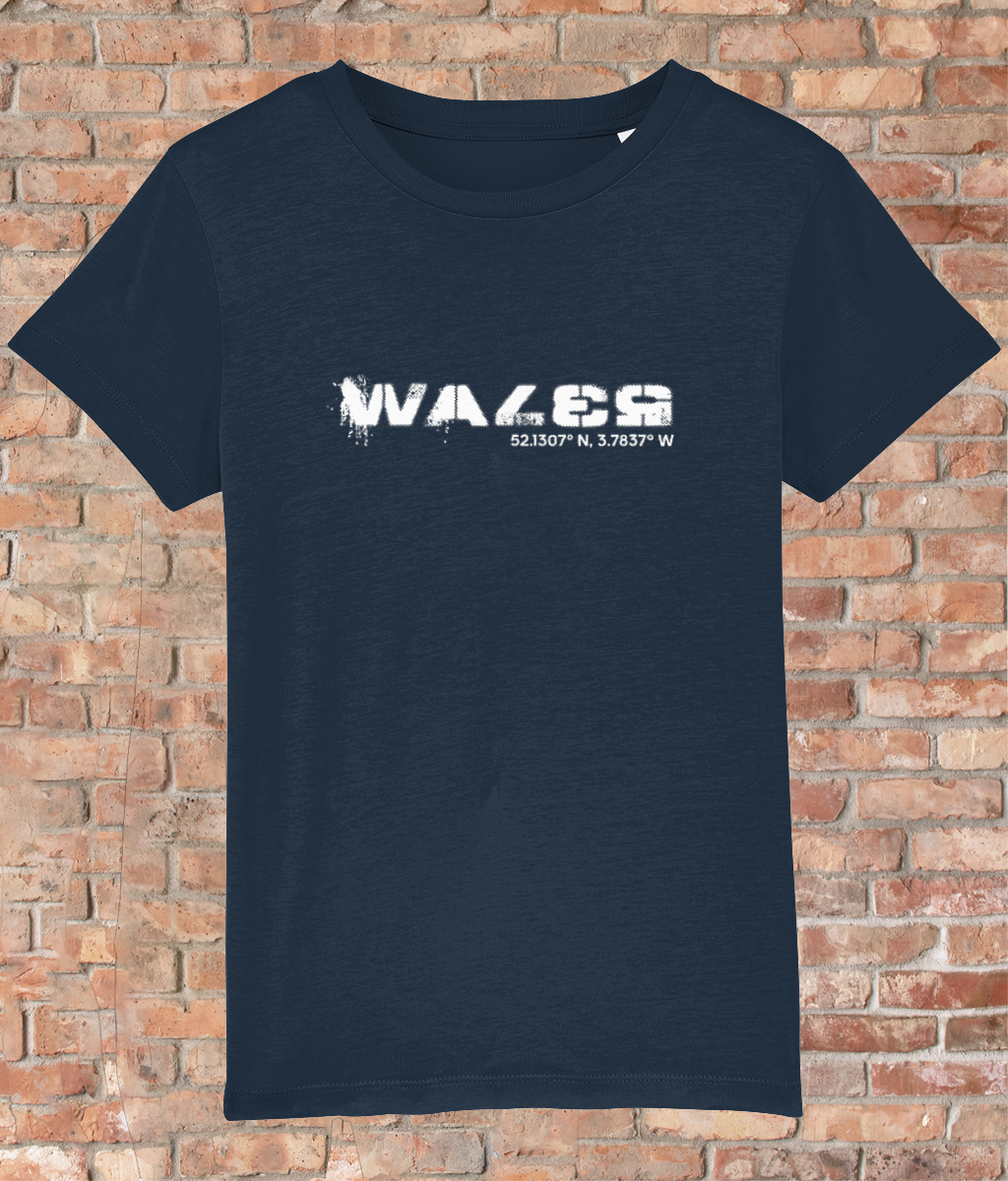 Custom T-Shirt for Kids - GPS Coordinates - Wales