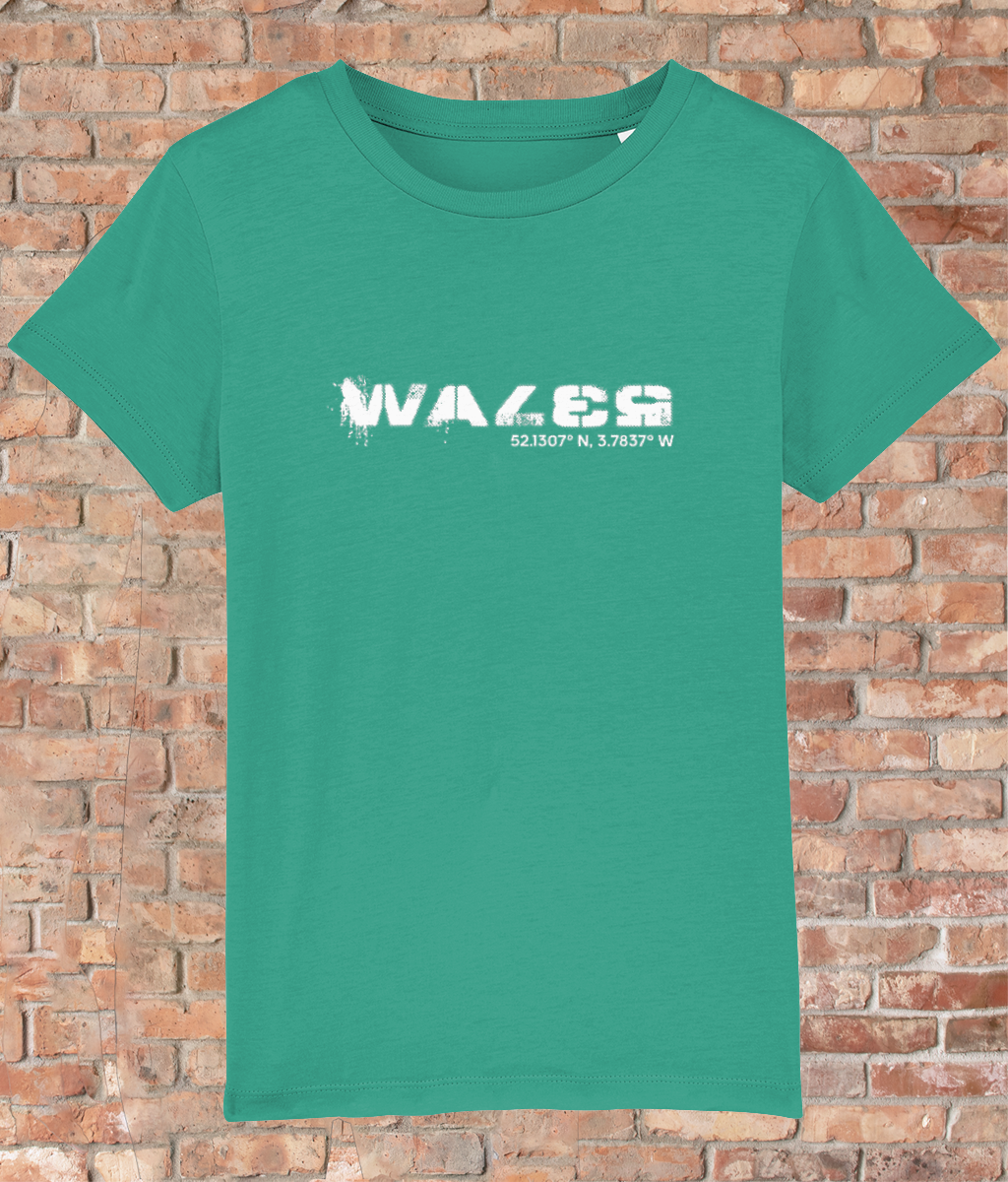 Custom T-Shirt for Kids - GPS Coordinates - Wales