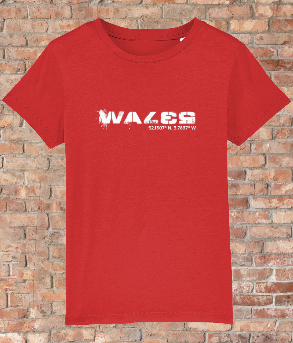 Custom T-Shirt for Kids - GPS Coordinates - Wales
