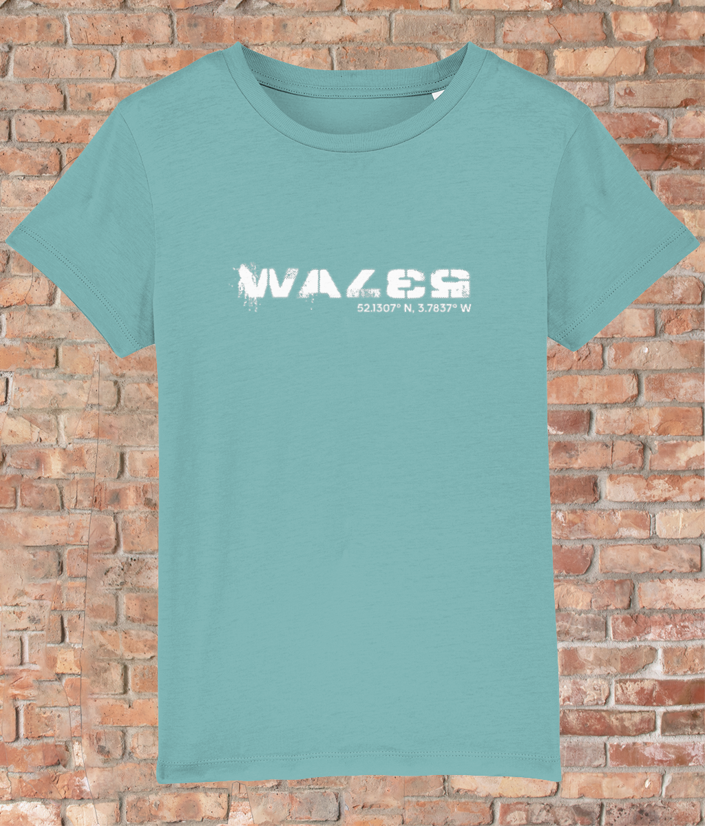 Custom T-Shirt for Kids - GPS Coordinates - Wales