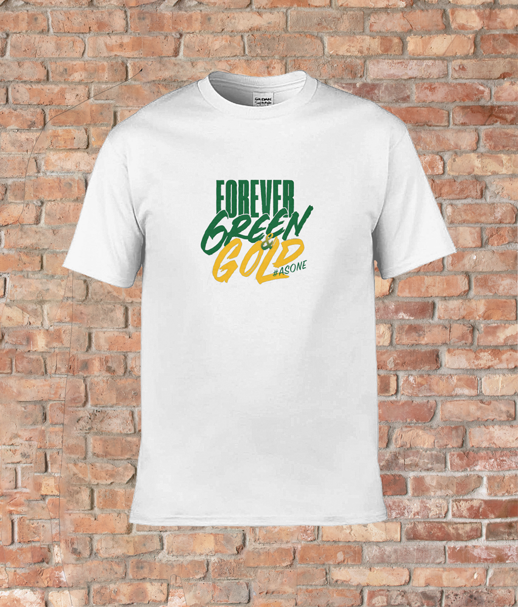 Unisex Adult Quality T-Shirt Forever Green & Gold #asone