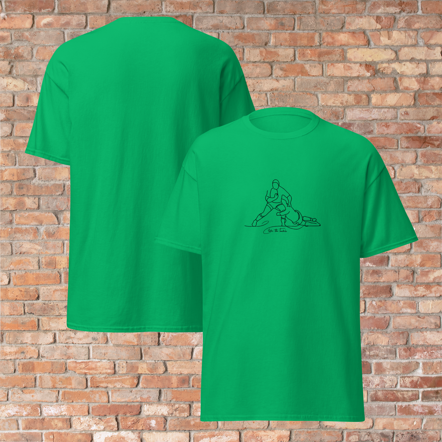 Mens Ringspun T-Shirt Take-the-Tackle