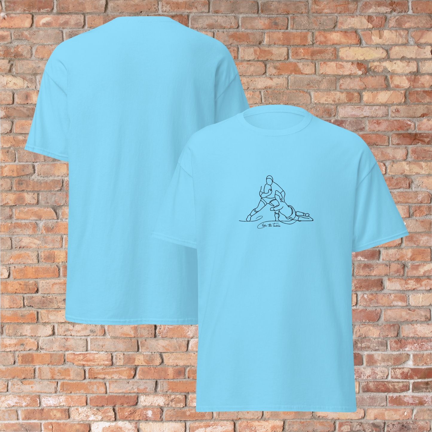 Mens Ringspun T-Shirt Take-the-Tackle