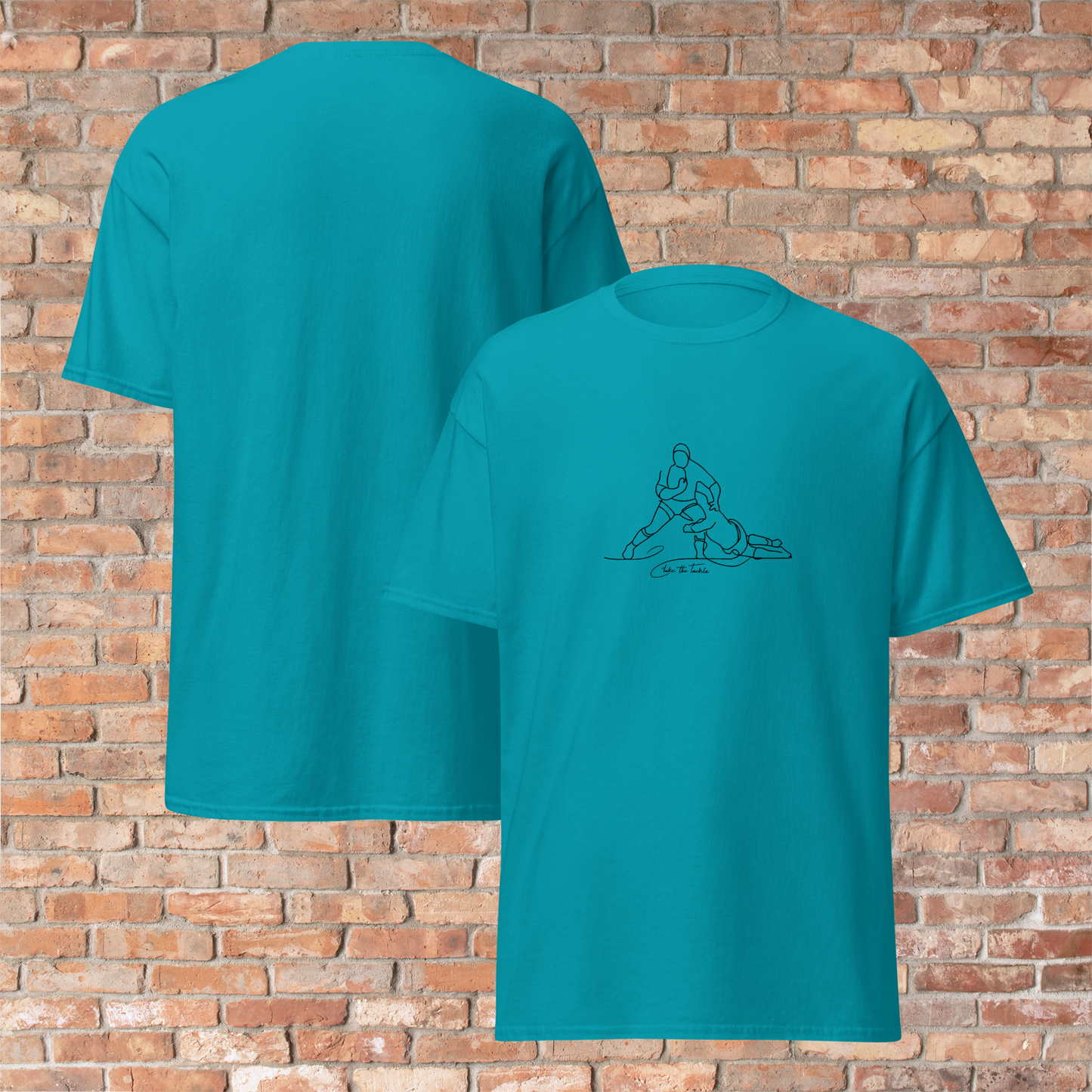 Mens Ringspun T-Shirt Take-the-Tackle