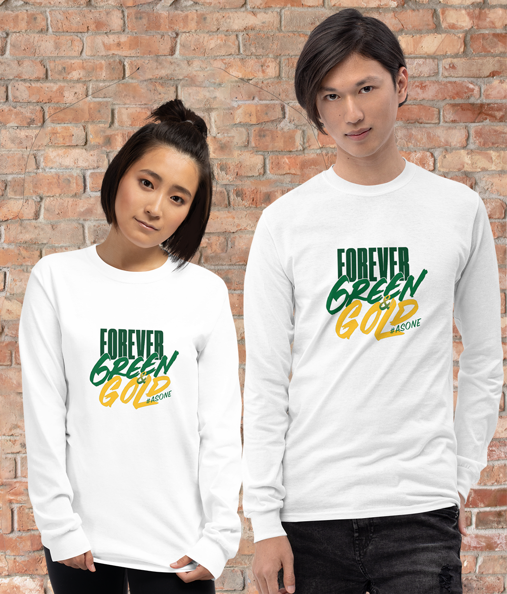 Women's Quality T-Shirt-Longsleeve Forever Green & Gold #asone