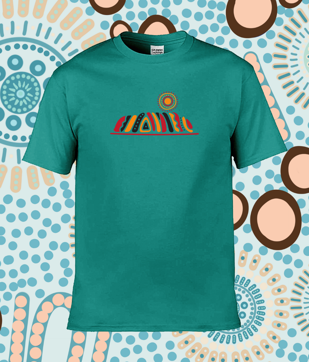 Stylish Adult T-Shirt - Aboriginal Pattern of Uluru, Ayers Rock