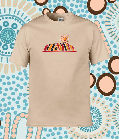 Stylish Adult T-Shirt - Aboriginal Pattern of Uluru, Ayers Rock