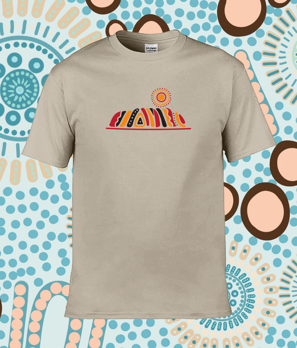 Stylish Adult T-Shirt - Aboriginal Pattern of Uluru, Ayers Rock