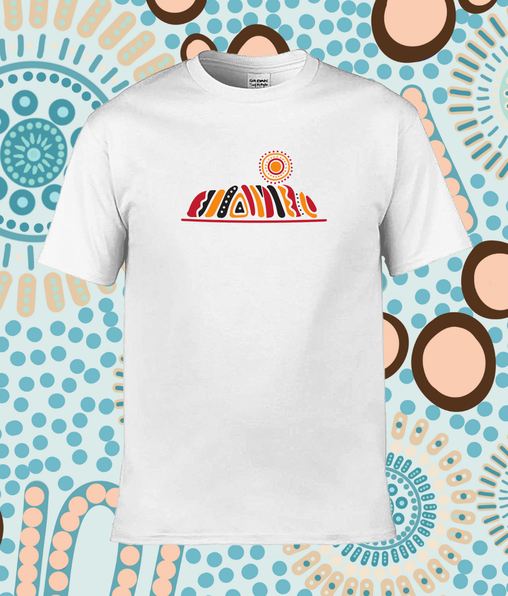 Stylish Adult T-Shirt - Aboriginal Pattern of Uluru, Ayers Rock