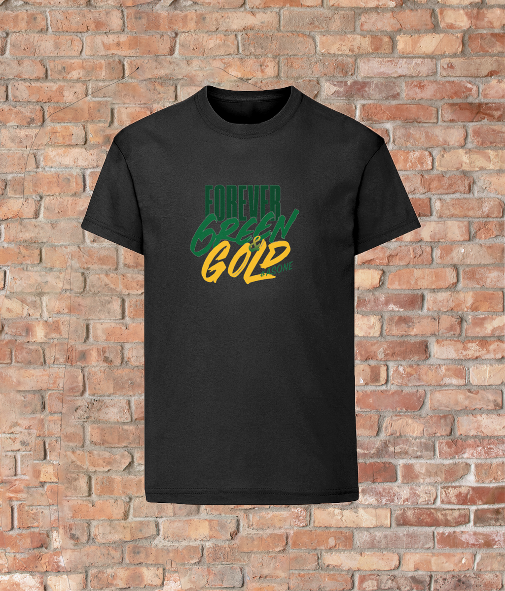 Unisex Kids Quality T-Shirt Forever Green & Gold #asone