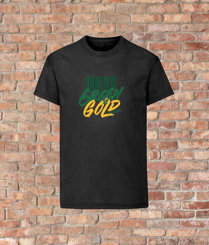 Unisex Kids Quality T-Shirt Forever Green & Gold #asone