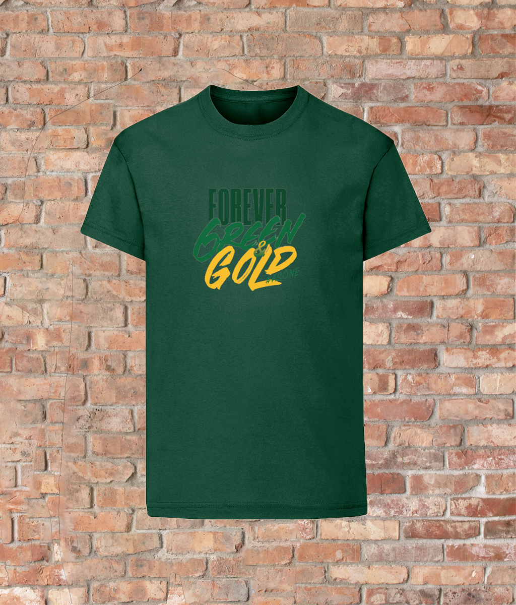 Unisex Kids Quality T-Shirt Forever Green & Gold #asone