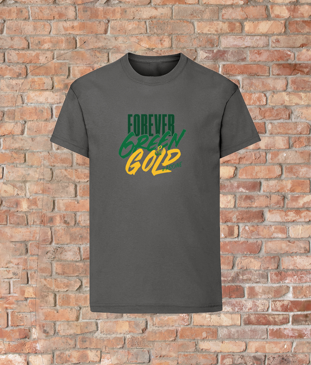 Unisex Kids Quality T-Shirt Forever Green & Gold #asone