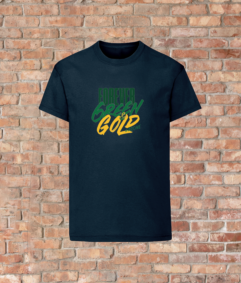 Unisex Kids Quality T-Shirt Forever Green & Gold #asone