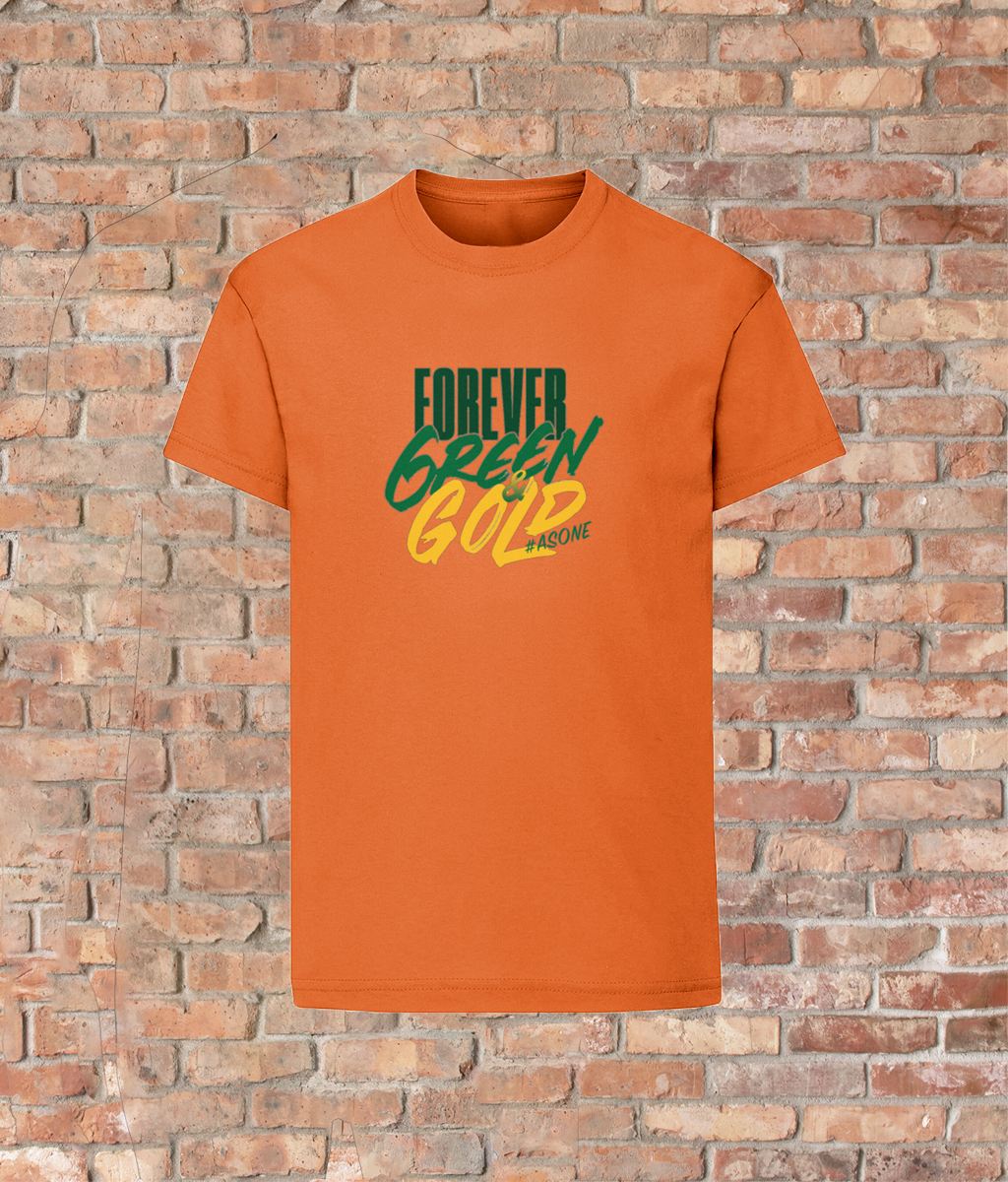 Unisex Kids Quality T-Shirt Forever Green & Gold #asone