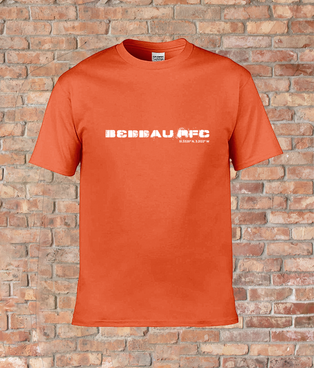 Custom T-Shirt Adult - GPS Coordinates - Beddau RFC