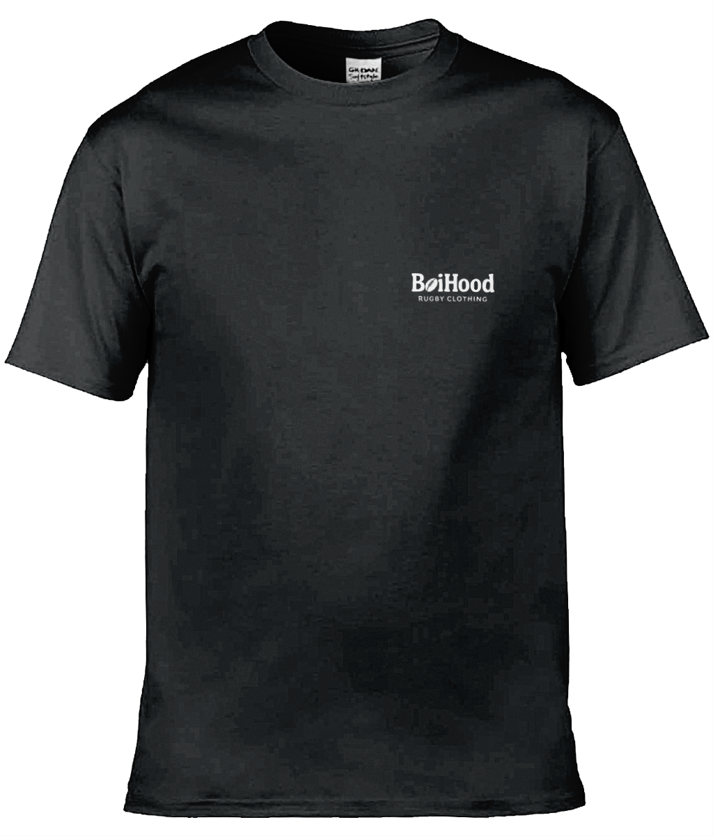 BoiHood Adult Unisex T-Shirt in black featuring Rugby Legends design, number 7 tribute to Richie McCaw.