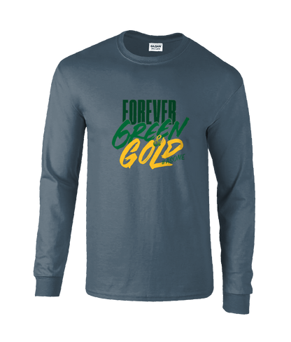 Women's Quality T-Shirt-Longsleeve Forever Green & Gold #asone