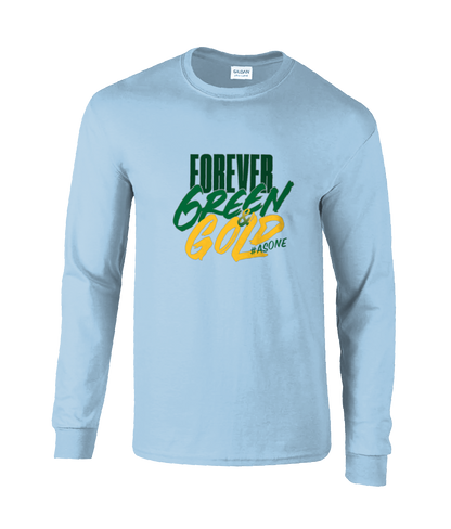 Women's Quality T-Shirt-Longsleeve Forever Green & Gold #asone