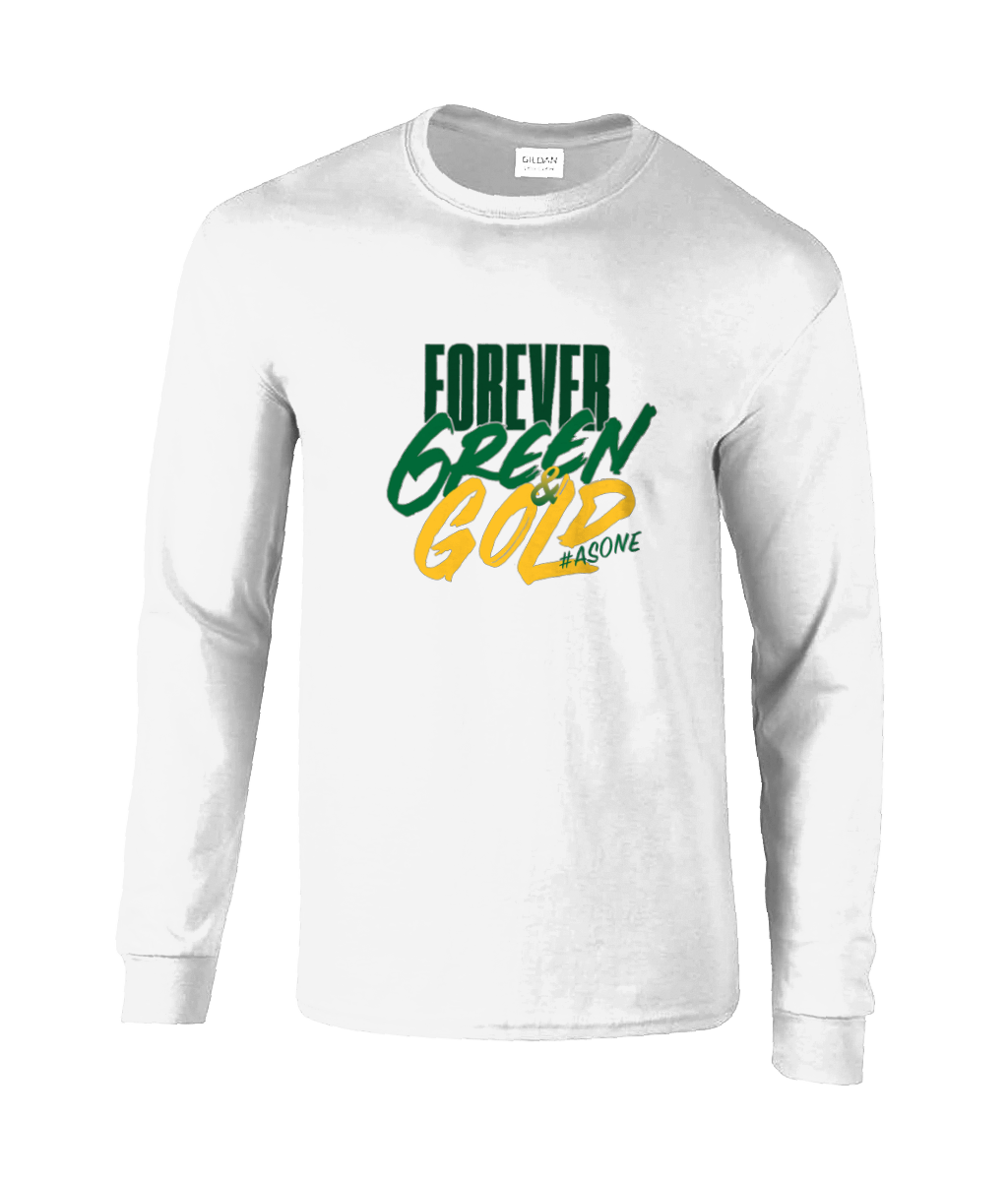 Women's Quality T-Shirt-Longsleeve Forever Green & Gold #asone