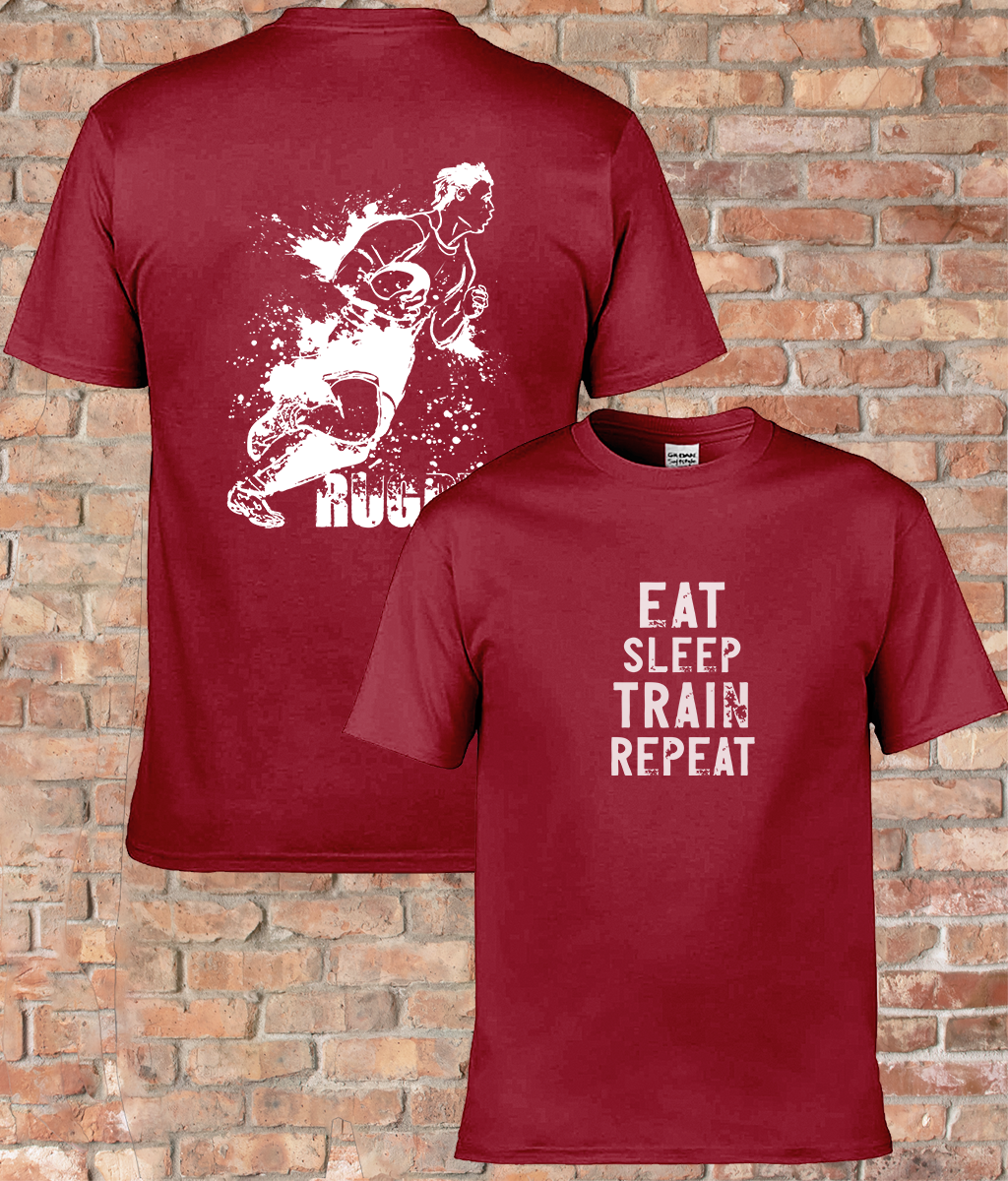 Adult Classic T-Shirt  'Eat-Sleep-Train Rugby'