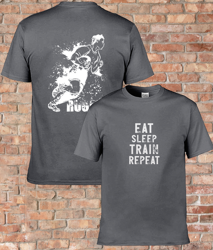 Adult Classic T-Shirt  'Eat-Sleep-Train Rugby'