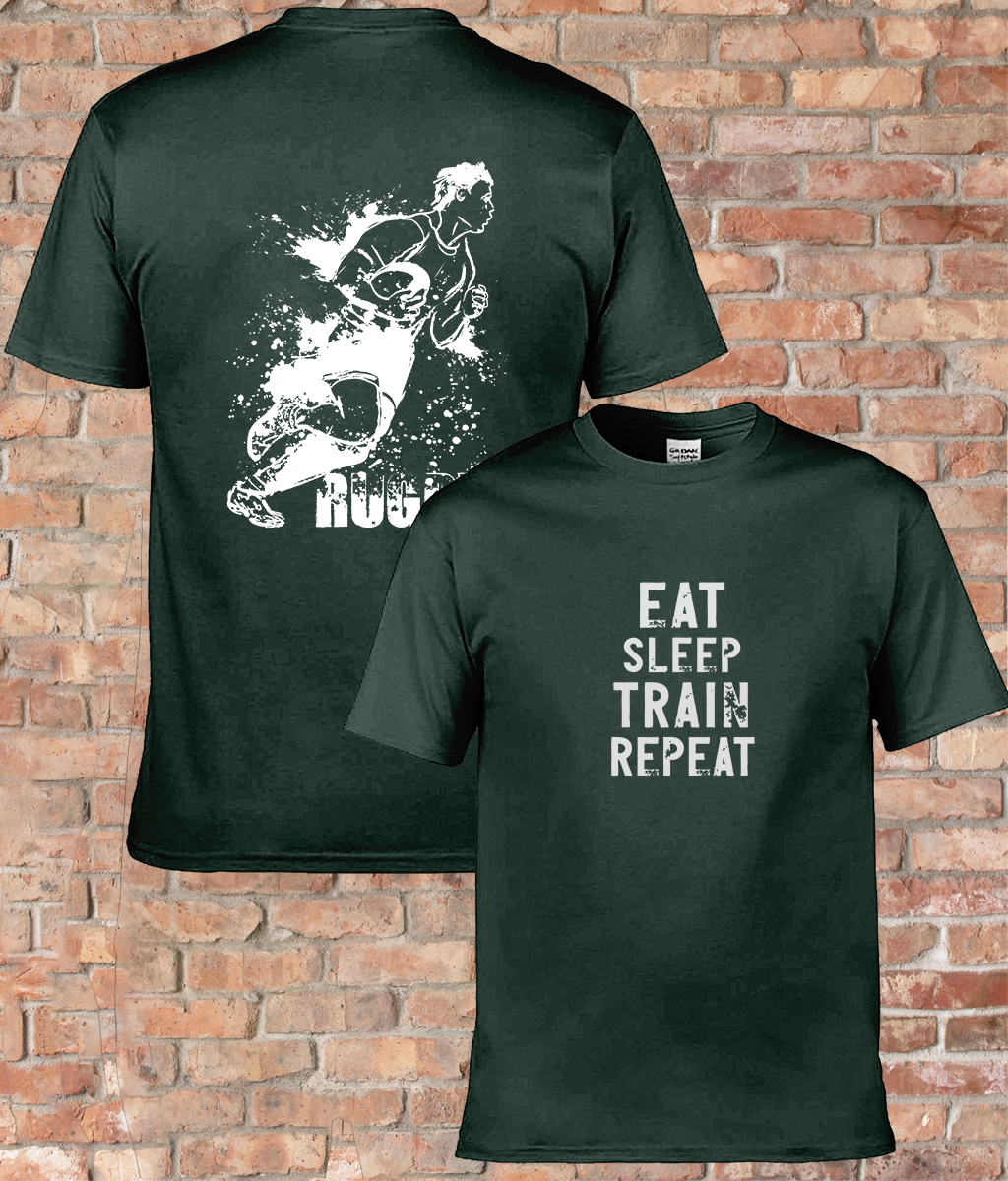 Adult Classic T-Shirt  'Eat-Sleep-Train Rugby'
