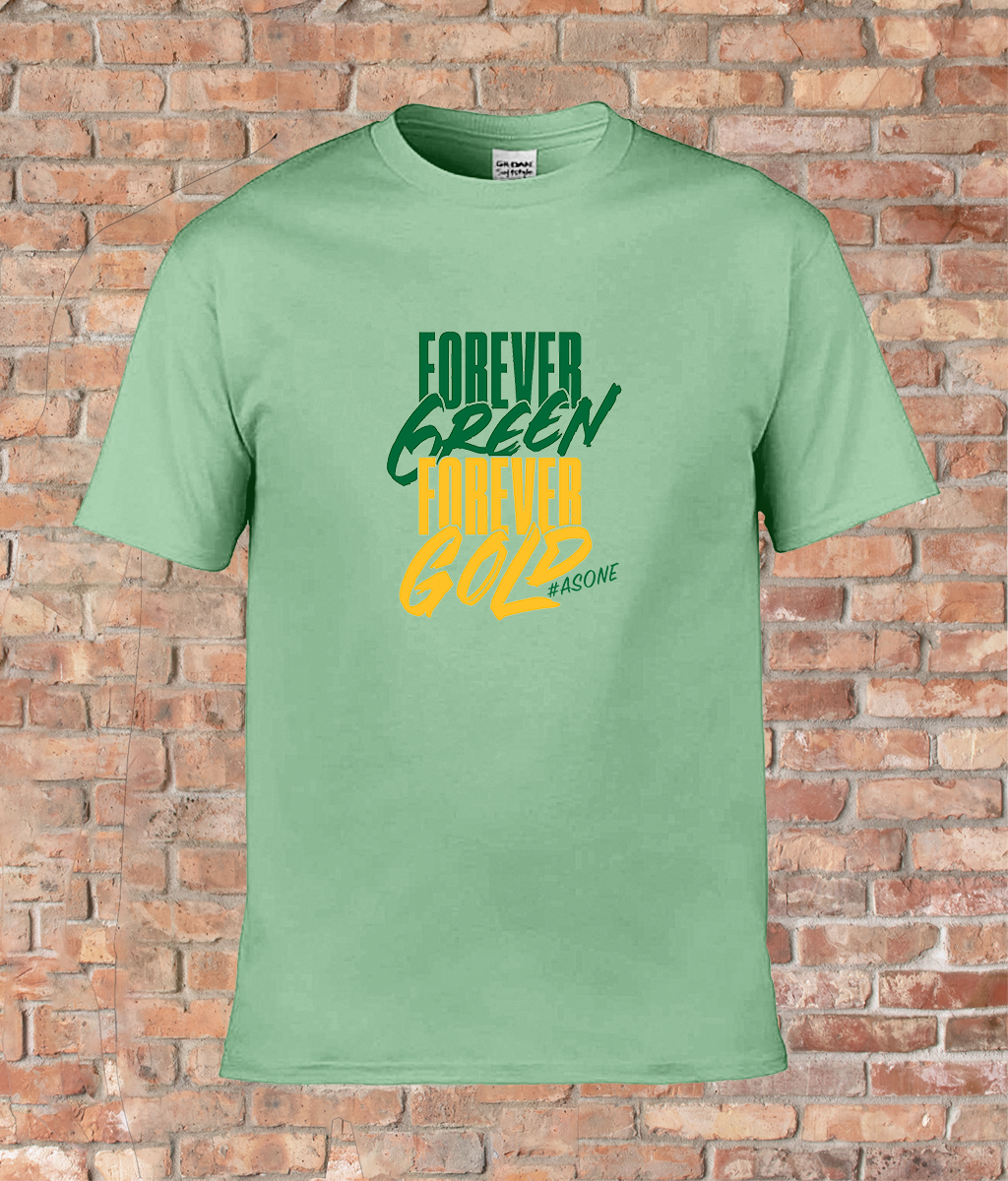 Exclusive men’s T-Shirt foreverGREEN foreverGOLD #asone