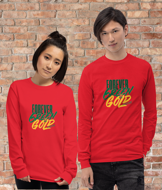 Women's Quality T-Shirt-Longsleeve Forever Green & Gold #asone