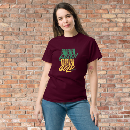 Womens Ringspun T-Shirt foreverGREEN foreverGOLD #asone
