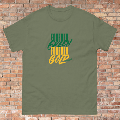 Mens Ringspun T-Shirt foreverGREEN foreverGOLD #asone