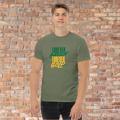 Mens Ringspun T-Shirt foreverGREEN foreverGOLD #asone