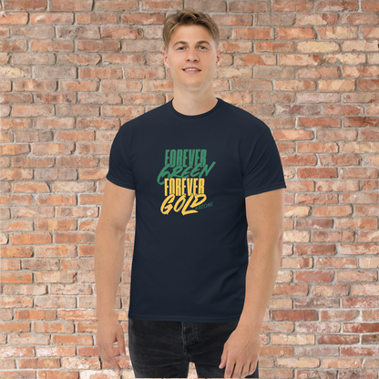 Mens Ringspun T-Shirt foreverGREEN foreverGOLD #asone