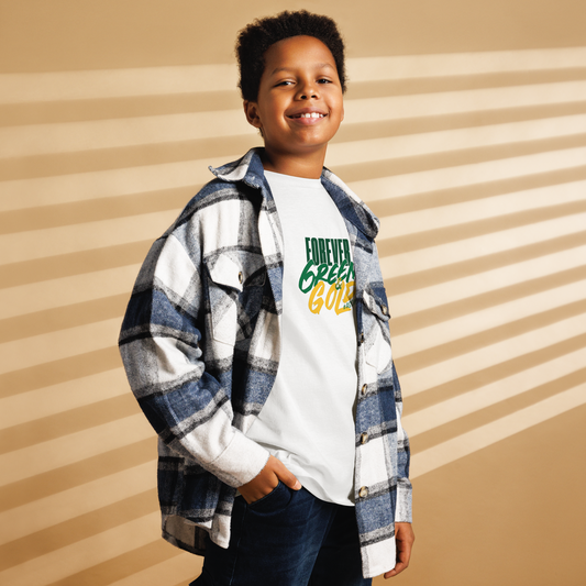 Unisex Kids Quality T-Shirt Forever Green & Gold #asone